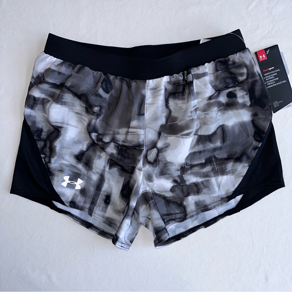 Under Armour Mileage 2.0 Printed Running Shorts Black Gray Size XS NEW